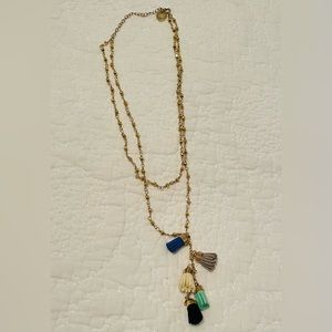 B.B. Lila women’s gold necklace with colorful mini tassels